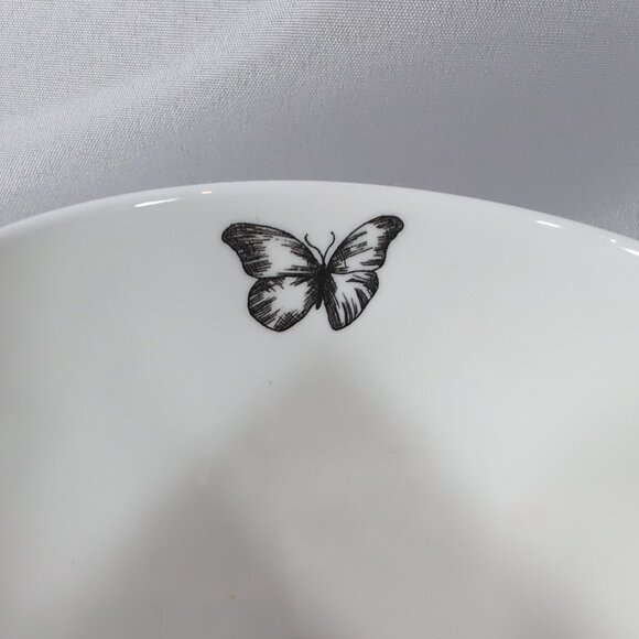 Portobello by Inspire Floral Mug Rose Pink Border Butterfly Black 2 Set Pedestal - Picture 8 of 13